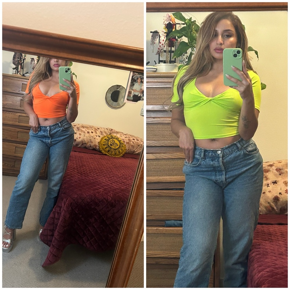 Vibrant Women's Crop Tops - Orange and Yellow